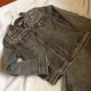 Jean jacket and straight leg jeans to match